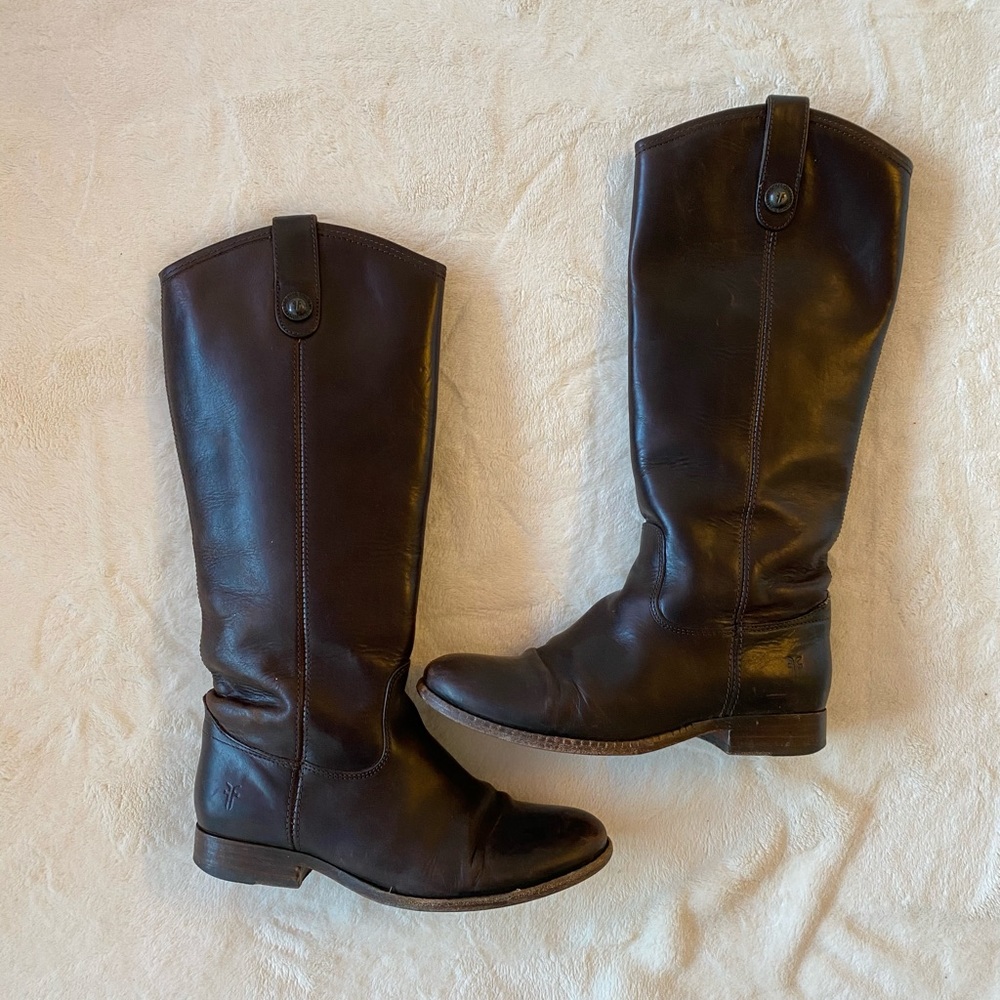 Frye Melissa Button Boots 6.5 Dark Brown